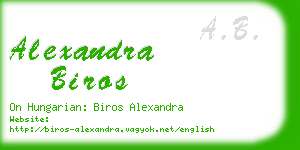 alexandra biros business card